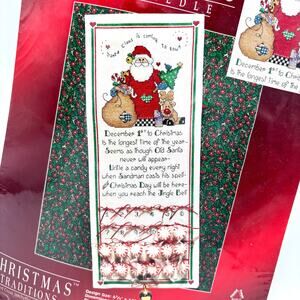 Vintage Advent Calendar Counted Cross Stitch Kit Santa Claus Christmas Countdown